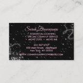 Black Pink Luxe Schoonmaakdienst Dienstmeid Schoon Visitekaartje (Achterkant)