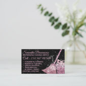Black Pink Luxe Schoonmaakdienst Dienstmeid Schoon Visitekaartje (Staand voorkant)