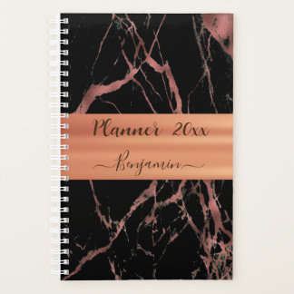 Black Pink Marble Roos Gold Planner 2023 2024