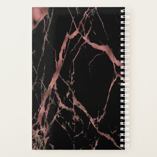 Black Pink Marble Roos Gold Planner 2023 2024 (Achterkant)