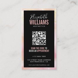 Black Pink Marmer Beauty Salon QR Code Loyalty & Visitekaartje