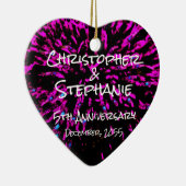 Black Pink, naam, Jubileum kerst met hart Keramisch Ornament (Rechts)