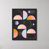 Black Pink Orange Abstract Art Pattern Canvas Afdruk (Voorkant)