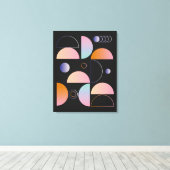 Black Pink Orange Abstract Art Pattern Canvas Afdruk (Insitu (Houten vloer))