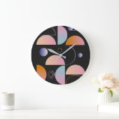 Black Pink Orange Abstract Art Pattern Grote Klok (Huis)