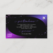 Black Pink Paars Glitter Stars Jewelen met Logo Visitekaartje (Achterkant)