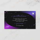 Black Pink Paars Glitter Stars Jewels Monogram Visitekaartje (Achterkant)