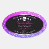 Black Pink Paars Ombre Glitter Product Label Logo (Voorkant)
