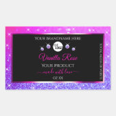 Black Pink Paars Ombre Glitter Product Label Logo (Voorkant)