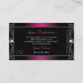 Black Pink Paars  Sparkle Diamonds Initialen Visitekaartje (Achterkant)