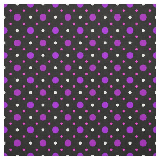 Black Pink Paars Spot Polka Dot Pattern Stof (Swatch)