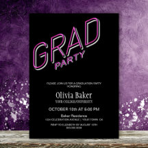 Black Pink Party Uitnodiging