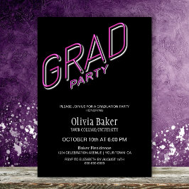 Black Pink Party Uitnodiging