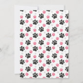 Black Pink Paw Print Dog Eigenaar Puppy Lover Pets Kaart (Voorkant)