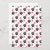 Black Pink Paw Print Dog Eigenaar Puppy Lover Pets Kaart (Voorkant / Achterkant)