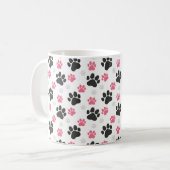 Black Pink Paw Print Dog Eigenaar Puppy Lover Pets Koffiemok (Voorkant links)