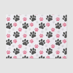 Black Pink Paw Print Dog Eigenaar Puppy Lover Pets Tissuepapier