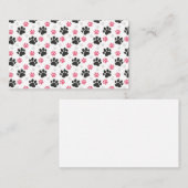 Black Pink Paw Print Dog Eigenaar Puppy Lover Pets Visitekaartje (Voorkant / Achterkant)