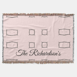 Black Pink Personalized Geometric Minimal Bedding Deken