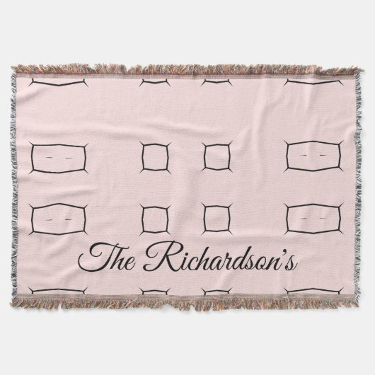 Black Pink Personalized Geometric Minimal Bedding Deken (Voorkant)