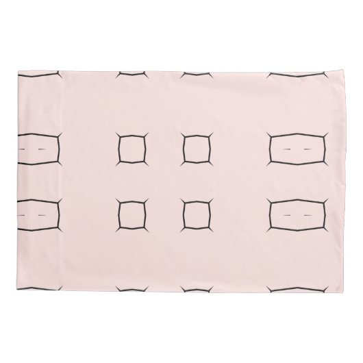 Black Pink Personalized Geometric Minimal Bedding Kussensloop (Achterkant)