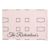 Black Pink Personalized Geometric Minimal Bedding Kussensloop (Voorkant)