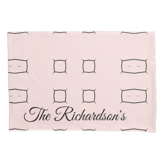 Black Pink Personalized Geometric Minimal Bedding Kussensloop (Voorkant)