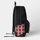 Black, Pink Plaid Patches, Name  Bedrukte Rugzak (Links)
