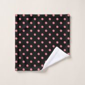 Black Pink Polka Dot Bad Handdoek (Wasdoekje)