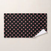 Black Pink Polka Dot Bad Handdoek (Handdoek)