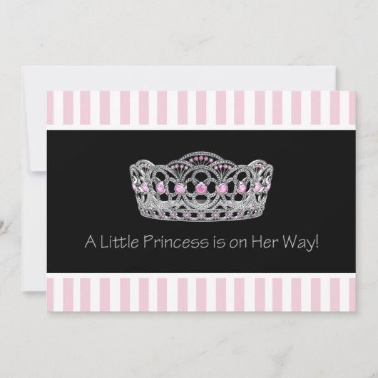 Black Pink Princess Baby shower Kaart (Voorkant)
