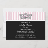 Black Pink Princess Baby shower Kaart (Achterkant)