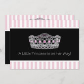 Black Pink Princess Baby shower Kaart (Voorkant / Achterkant)