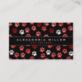 Black Pink Puppy Dog Paw Print Patroon Visitekaartje (Voorkant)