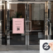 Black Pink QR Code Office door sign Raamsticker (Kantoordeur)