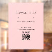 Black Pink QR Code Office door sign Raamsticker (Vel 2)