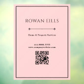Black Pink QR Code Office door sign Raamsticker (Vel 3)