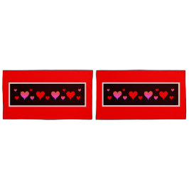 Black Pink Red Hearts  Kussensloop