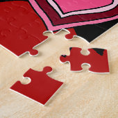 Black Pink Red Hearts Love Pattern Legpuzzel (Zijkant)