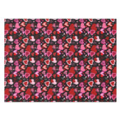 Black Pink Red Hearts Love Pattern Tafelkleed (Voorkant (Horizontaal))