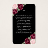 Black Pink Red Silver Floral Memorial Prayer Kaart (Achterkant)