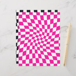 Black Pink Retro Checkered Scrapbook Paper