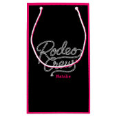Black Pink Rodeo Crew Cowgirl Bachelorette Klein Cadeauzakje (Achterkant)