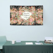 Black Pink  Rose Bouquet Vrijgezellenfeest Spandoek (Beurs)