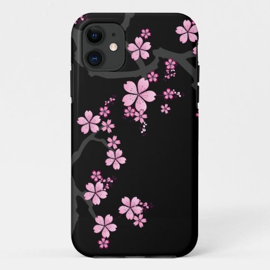 Black Pink Sakura japanese design: Case-Mate iPhone Case (Achterkant)
