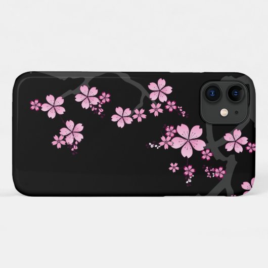 Black Pink Sakura japanese design: Case-Mate iPhone Case (Achterkant (horizontaal))