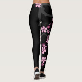 Black Pink Sakura japanese design: Leggings (Achterkant)