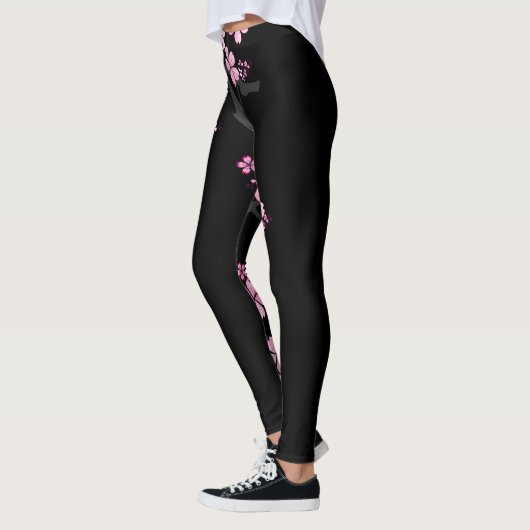 Black Pink Sakura japanese design: Leggings (Links)