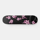 Black Pink Sakura japanese design: Persoonlijk Skateboard (Horizontaal)