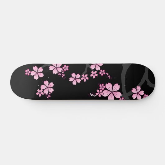 Black Pink Sakura japanese design: Persoonlijk Skateboard (Horizontaal)
